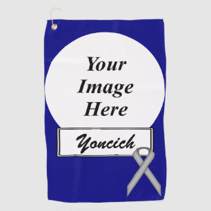 Grey Standard Ribbon by Kenneth Yoncich Golf Towel