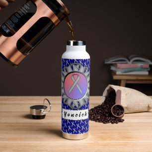 Grey Standard Ribbon by Kenneth Yoncich Water Bottle