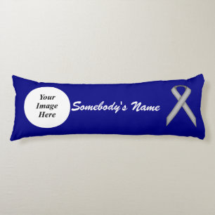 Grey Standard Ribbon Template by Kenneth Yoncich Body Cushion