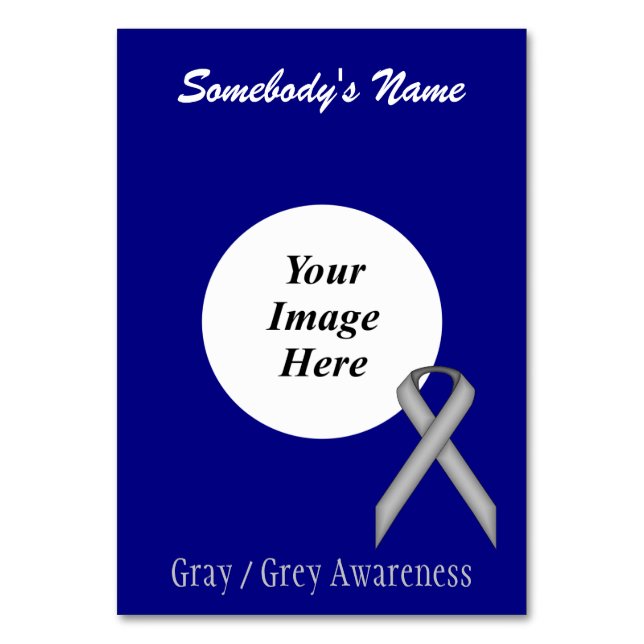 Grey Standard Ribbon Template by Kenneth Yoncich Table Number (Front)