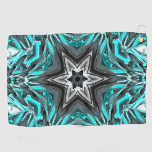 Grey star in touches of carved, glass or metallic  golf towel