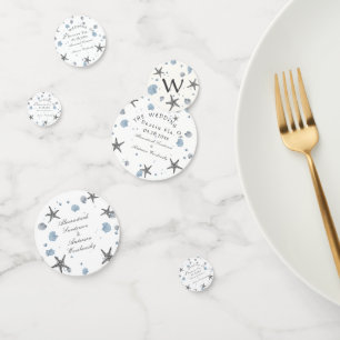 Grey Starfish Blue Beach Wedding  Confetti