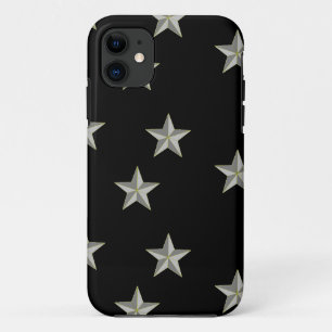 Grey stars pattern on black iPhone 11 case