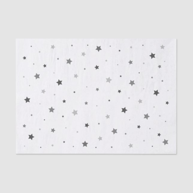 Grey Stars Tissue Paper (Front)