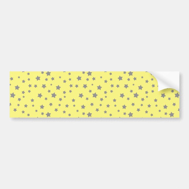 Grey Stars Yellow Pattern Bumper Sticker (Front)