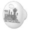 Grey steam train custom art doorknob