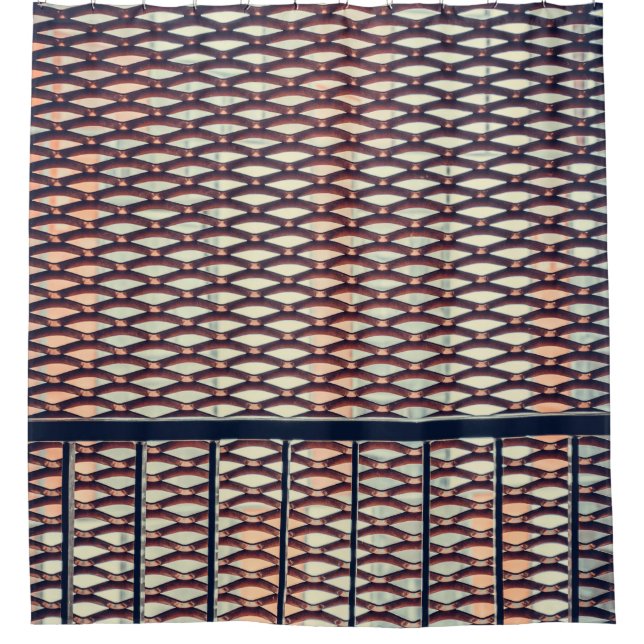 Grey steel fence shower curtain (Front)