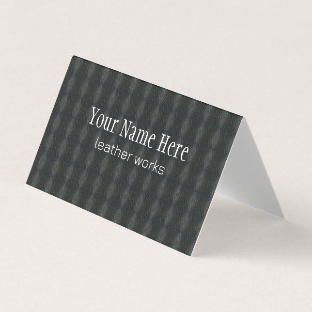 Grey steel seamless pattern business card (Front)