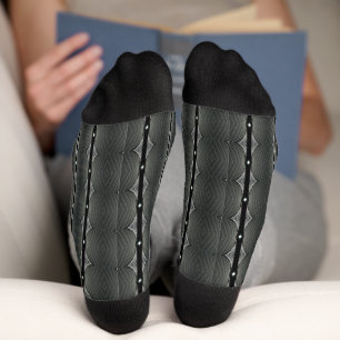 Grey steel seamless pattern socks