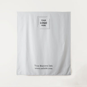 Grey Step and Repeat Business Logo Photo Backdrop Tapestry