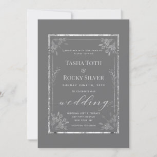 Grey Sterling Wedding Invitation