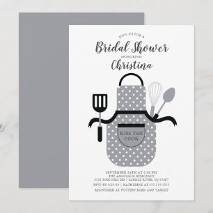 Grey Stock the Kitchen Bridal Shower Invitation
