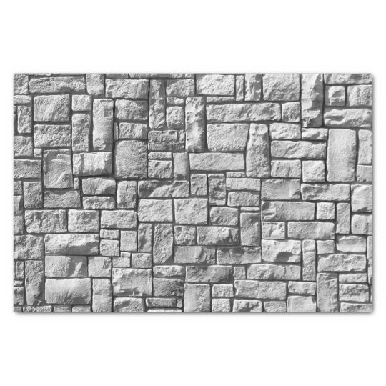 Grey Stone Brick Wall Texture Tissue Paper | Zazzle.co.uk