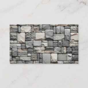 Grey Stone Brick with Brown Texture Business Card