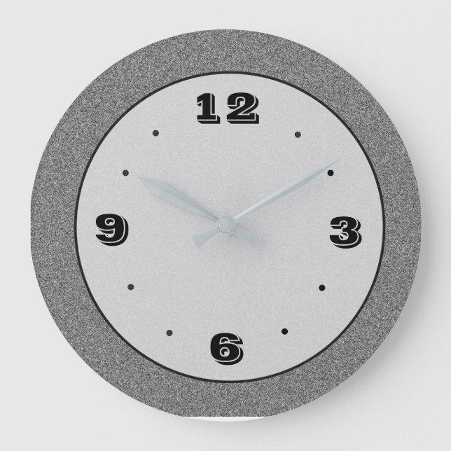 Grey Stone Effect with Black> Plain Clocks (Front)