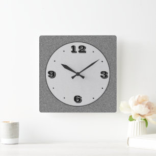 Grey Stone Effect with Black> Plain Clocks