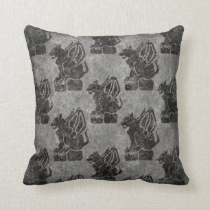 Grey Stone Gargoyles Cushion