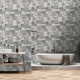 Grey Stone Pattern Wallpaper