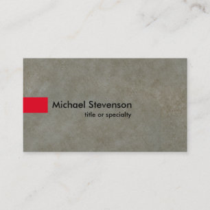 Grey Stone Red Modern Unique Consultant Business Card