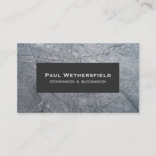 Grey Stone Stonemason and Blockmason  Architect Business Card