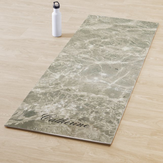 Grey Stone Texture Modern Custom Eco Friendly Yoga Mat (In Situ)