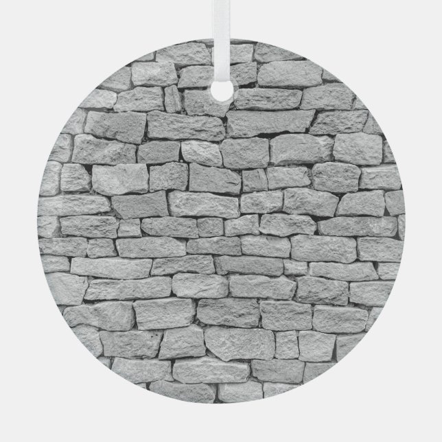 Grey stone wall, abstract background. glass tree decoration (Front)