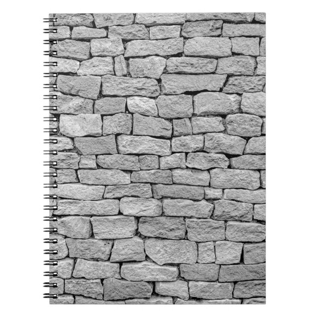 Grey stone wall, abstract background. notebook (Front)