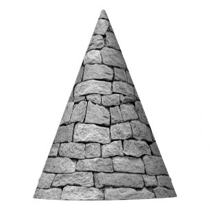 Grey stone wall, abstract background. party hat