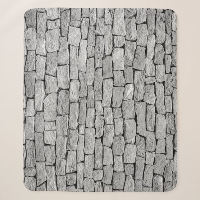 Grey stone wall, abstract background. sherpa blanket (Front)