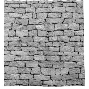 Grey stone wall as an abstract background. shower curtain