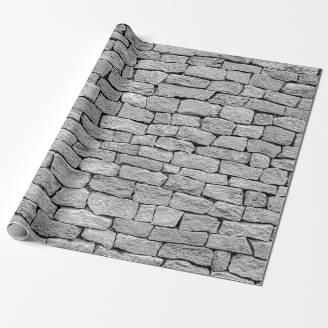 Grey stone wall as an abstract background. wrapping paper (Unrolled)