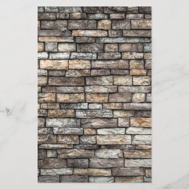 Grey Stone Wall Stationery (Front)