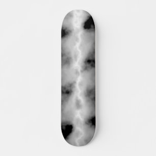 Grey Storm Cloud White Lightning Thunderstorm Look Skateboard