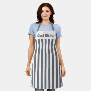 Grey Stripe  Apron