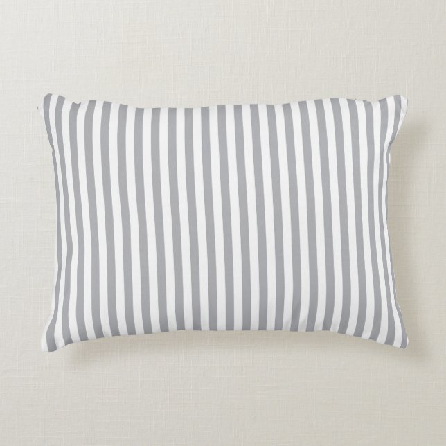 Grey Stripe Decorative Cushion (Front)