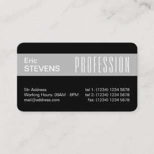 Grey stripe modern minimal professional cover business card