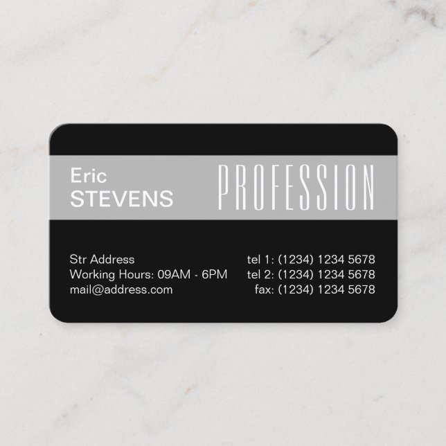 Grey stripe modern minimal  professional cover business card (Front)