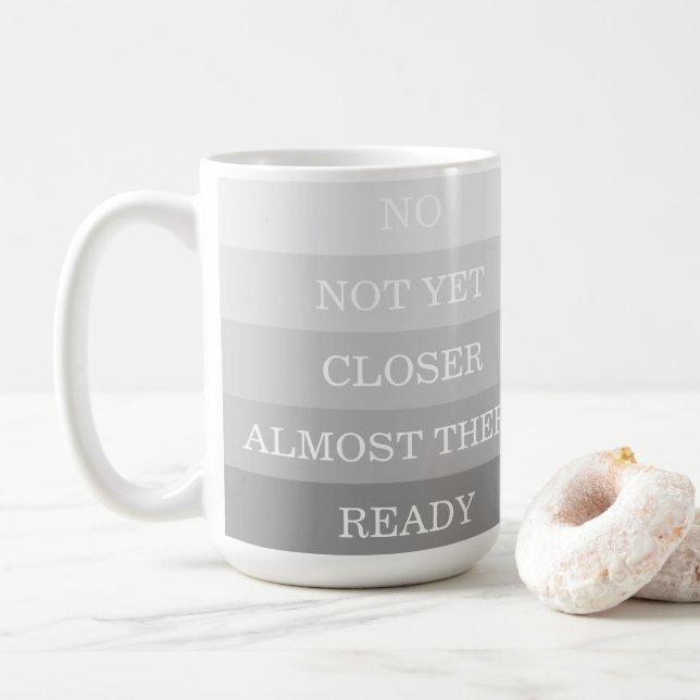 Grey Striped Do Not Disturb While Drinking Coffee Coffee Mug (With Donut)