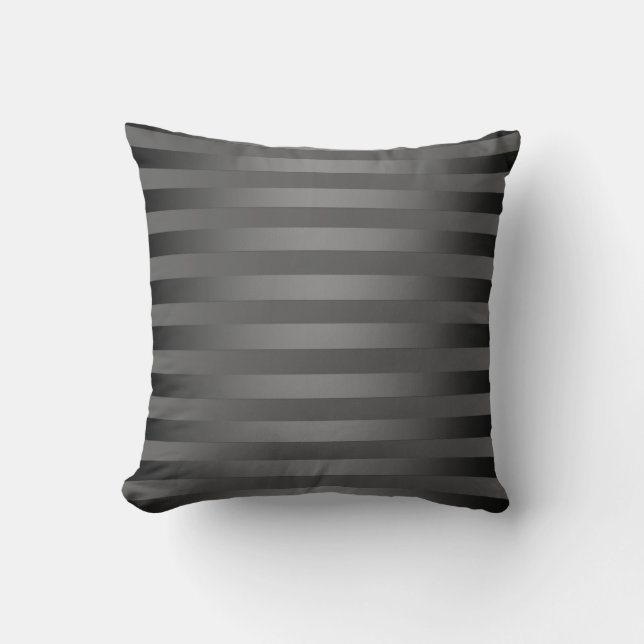 Grey, striped, gradient, grey stripes, simple, min cushion (Front)