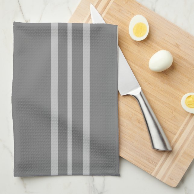 Grey Striped Kitchen Towel (Quarter Fold)