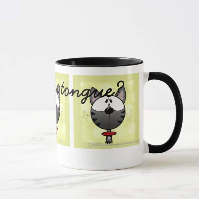 Grey Striped Kitty Mug (Right)