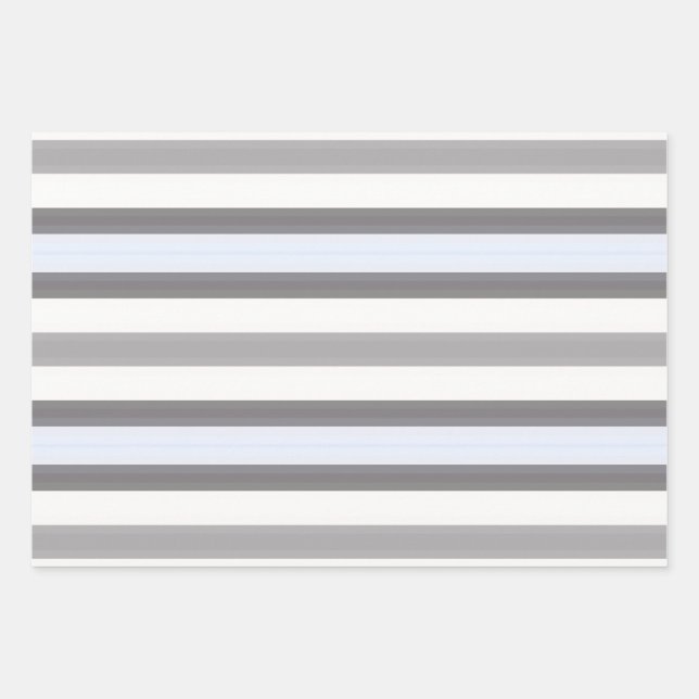 Grey striped pattern wrapping paper sheet (Front)