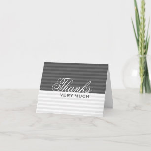 Grey Stripes : :  Black And White Thank You Cards