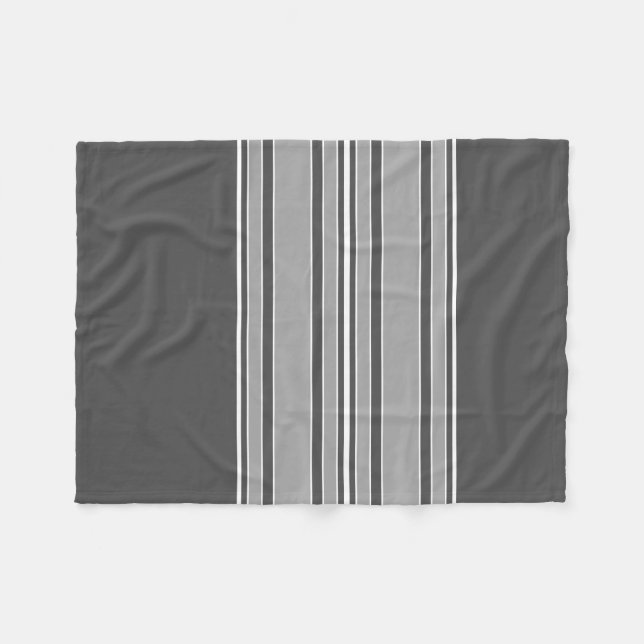 Grey Stripes Centre - Modern Vibe CAN edit colour Fleece Blanket (Front (Horizontal))