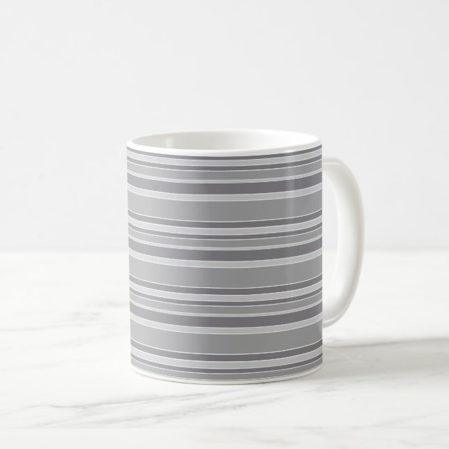 Grey stripes coffee mug (Front Right)