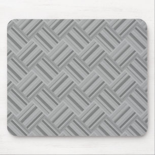 Grey stripes diagonal weave pattern mouse mat
