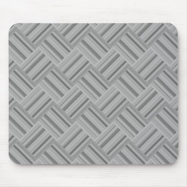 Grey stripes diagonal weave pattern mouse mat (Front)