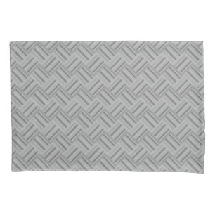 Grey stripes diagonal weave pattern pillowcase