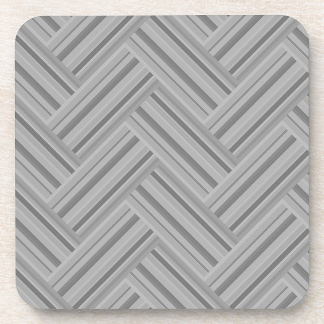 Grey stripes double weave pattern coaster (Front)