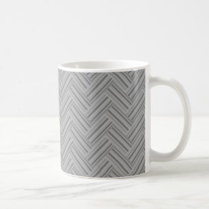 Grey stripes double weave pattern coffee mug
